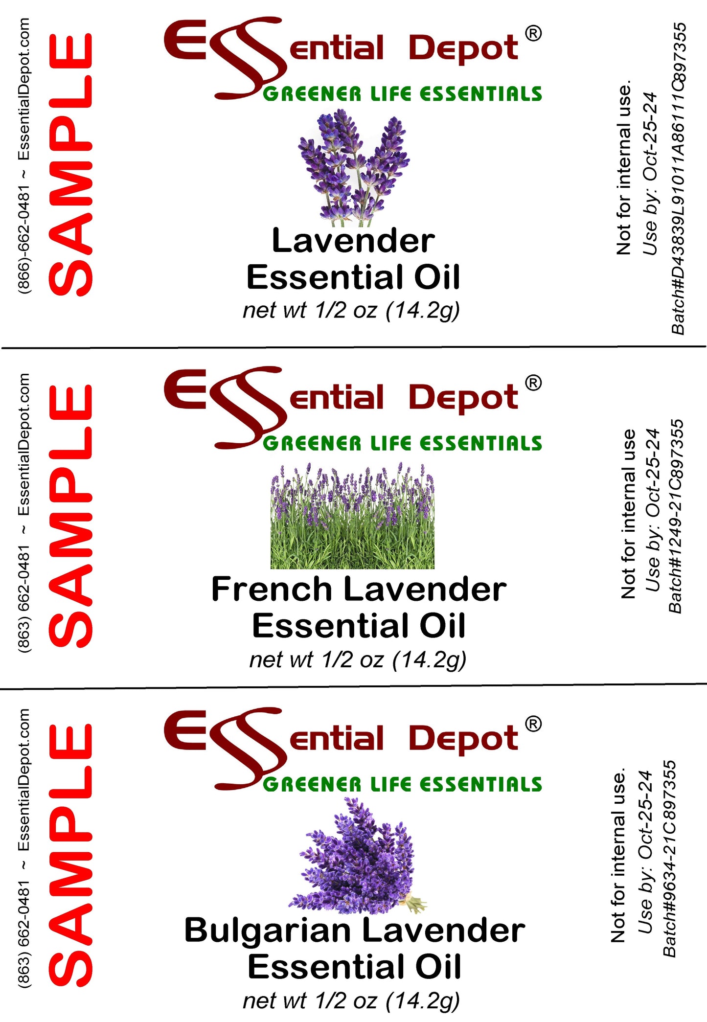 A Lavender Essential Oil Sample Pack (3 various Lavender Essential Oils)