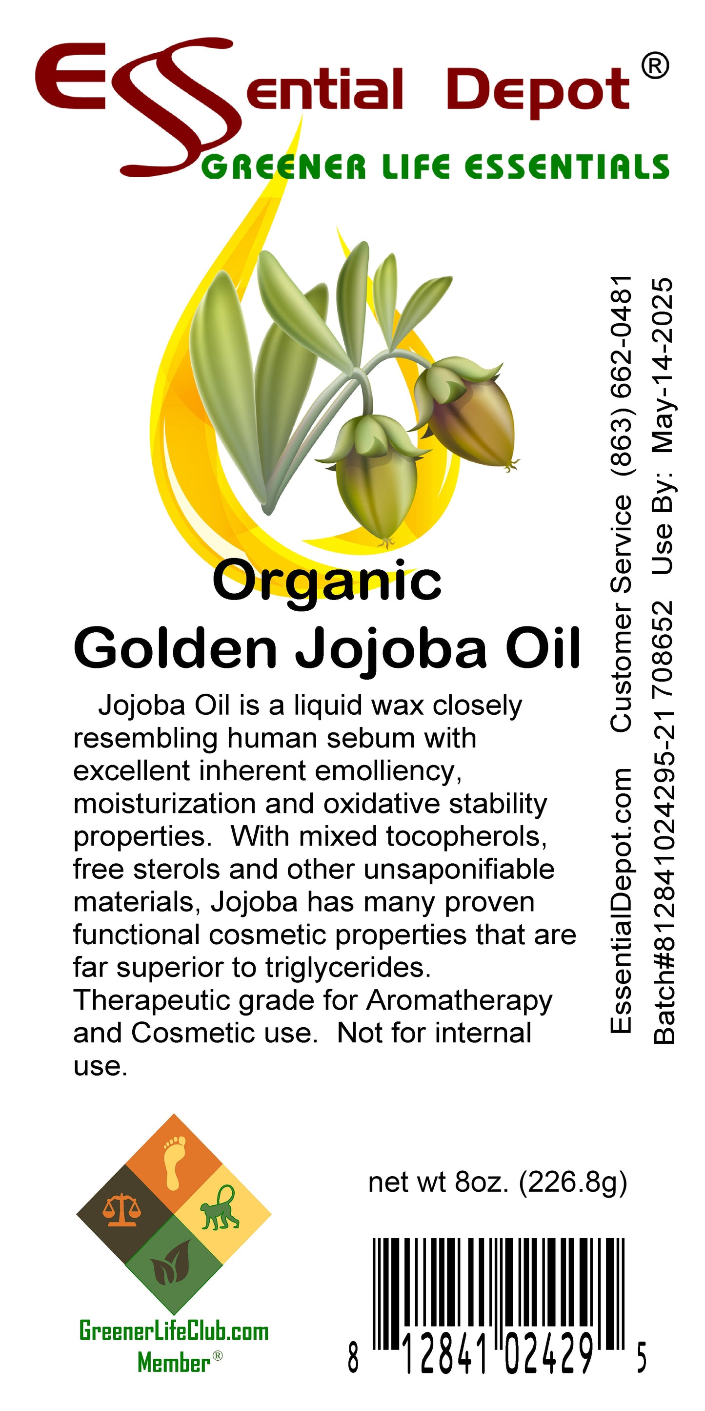 Jojoba Organic Golden 8 oz.