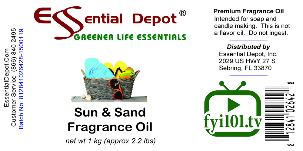 Sun & Sand Fragrance Oil - 1 kg. - Approx 2.2 lbs.