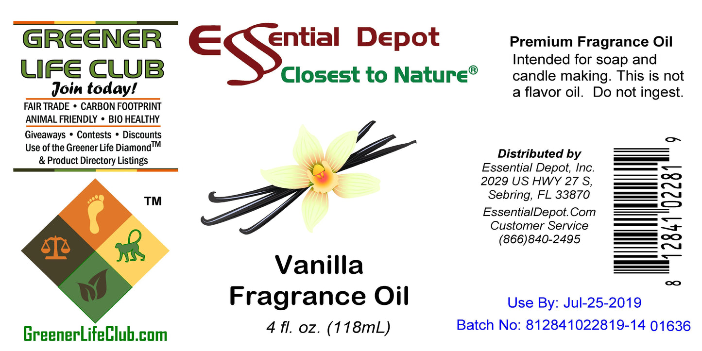 Vanilla Fragrance Oil - 4 oz.