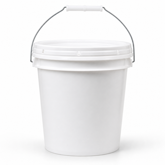 1 Gallon White Open Head Pail With Lid