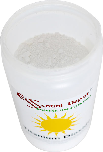 Titanium Dioxide Powder - 18 oz - TiO2 - Non Nano - safety sealed HDPE container with resealable lid