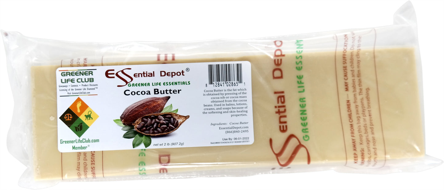 Cocoa Butter - 2 lbs - No Additives - Unrefined