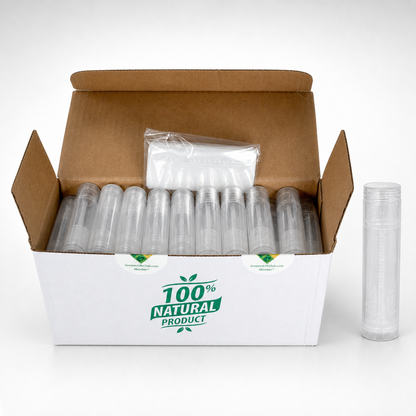 50 Balm Tubes - 50 Balm Tubes & Caps - 50 Seal Sleeves - HDPE - BPA Free