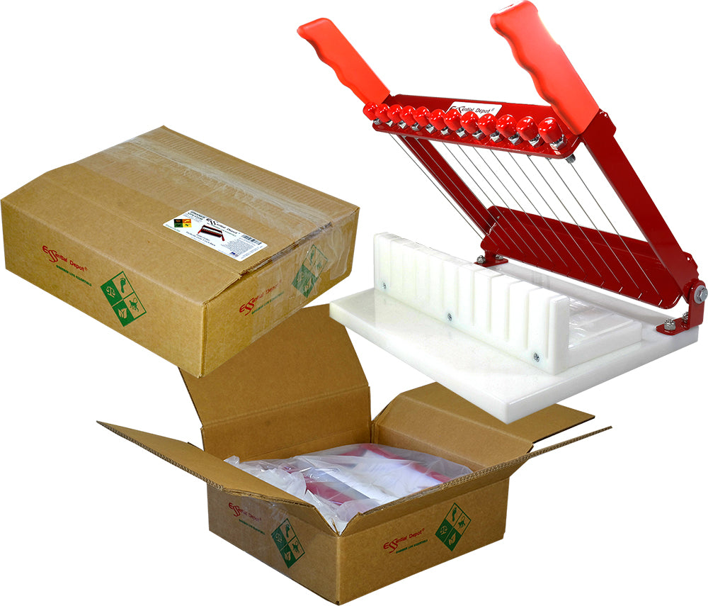 Soap Cutter + 2 R.E.D. Silicone Soap Molds (Natural)