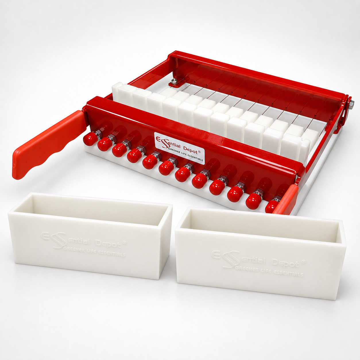 Soap Cutter + 2 R.E.D. Silicone Soap Molds (Natural)