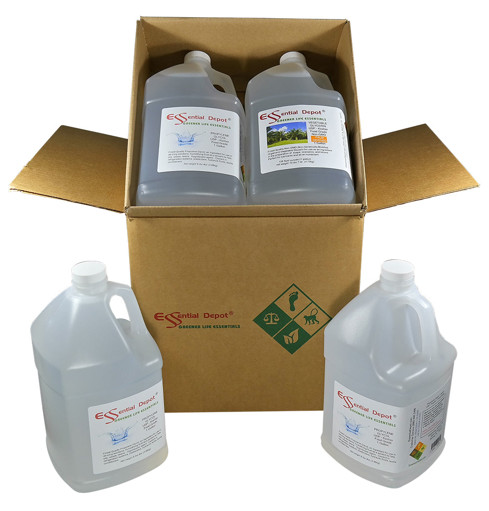 glyCUBE - 3 Gallons Propylene Glycol & 1 Gallon PALM DERIVED Vegetable Glycerin  - FOOD GRADE - USP