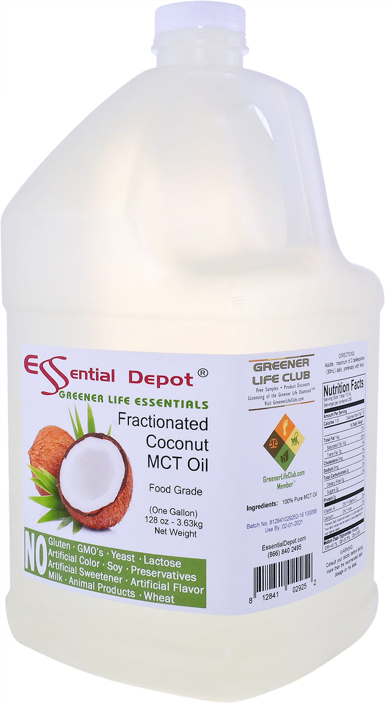 Coconut Oil - MCT Oil - Fractionated - Liquid - C6, C8, C10 - 2 x 1 Gallon - Food Grade - Non GMO