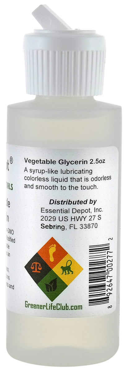 Glycerin Vegetable - 2.5 oz - Non GMO - Sustainable Palm Based - USP - KOSHER - Pharmaceutical Grade