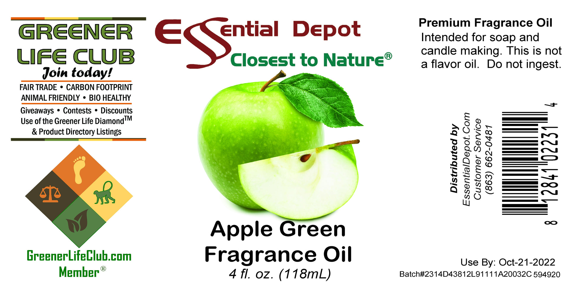 Apple Green Fragrance Oil - 4 oz.