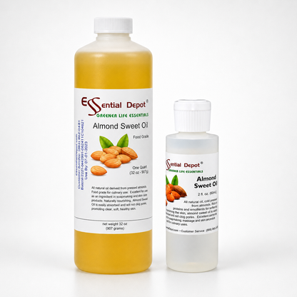 Almond Sweet Oil - 1 Quart + refillable empty 2 oz - Food Safe - NON GMO - No Additives