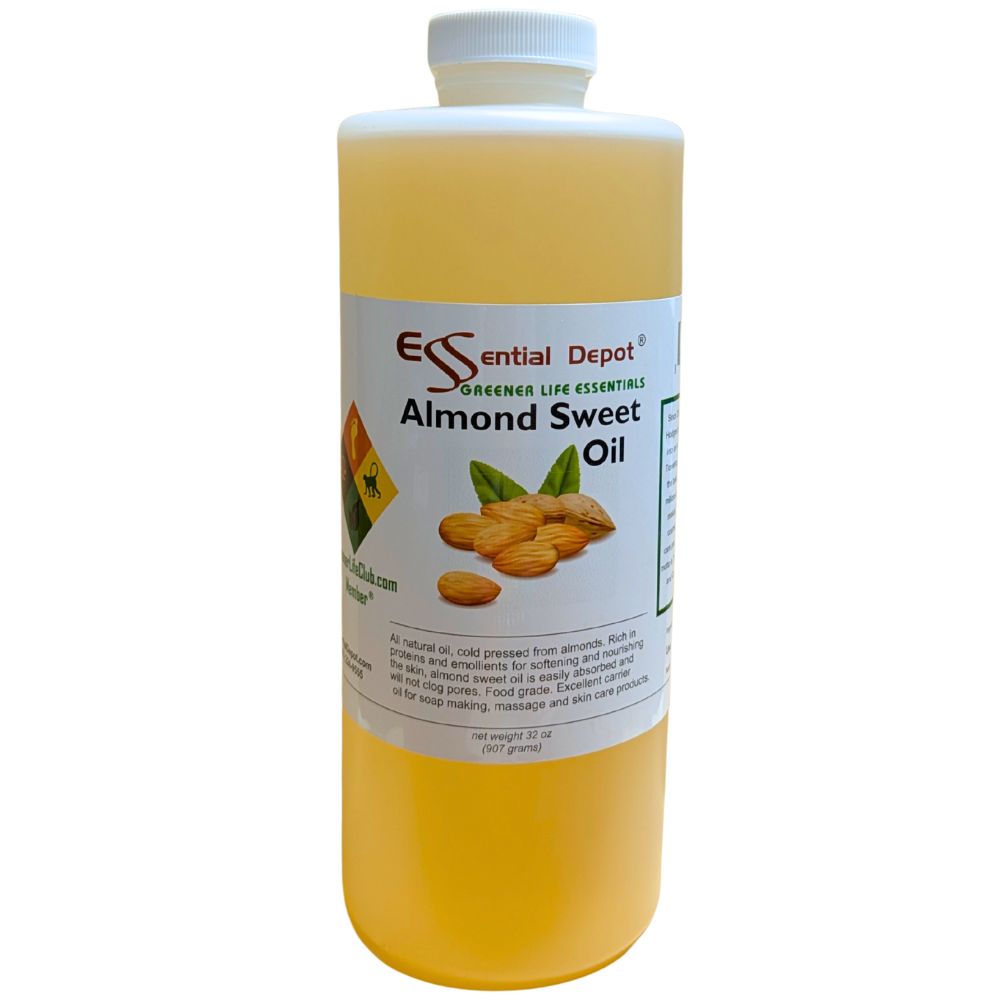 Almond Sweet Oil - 1 Quart + refillable empty 2 oz - Food Safe - NON GMO - No Additives