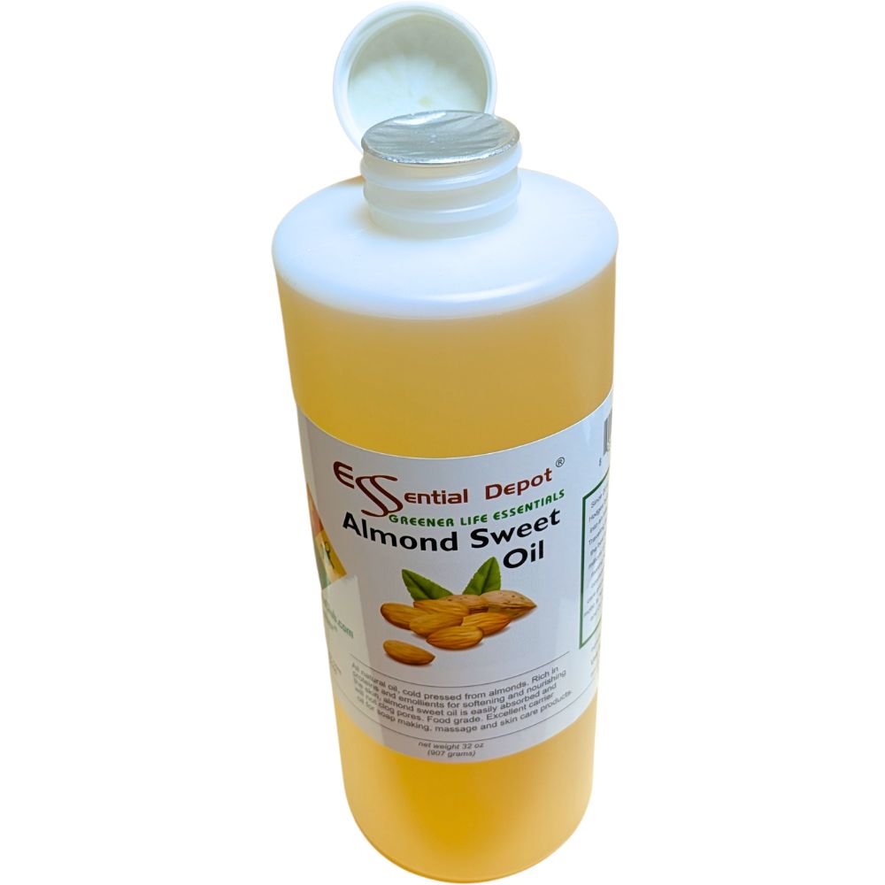 Almond Sweet Oil - 1 Quart + refillable empty 2 oz - Food Safe - NON GMO - No Additives