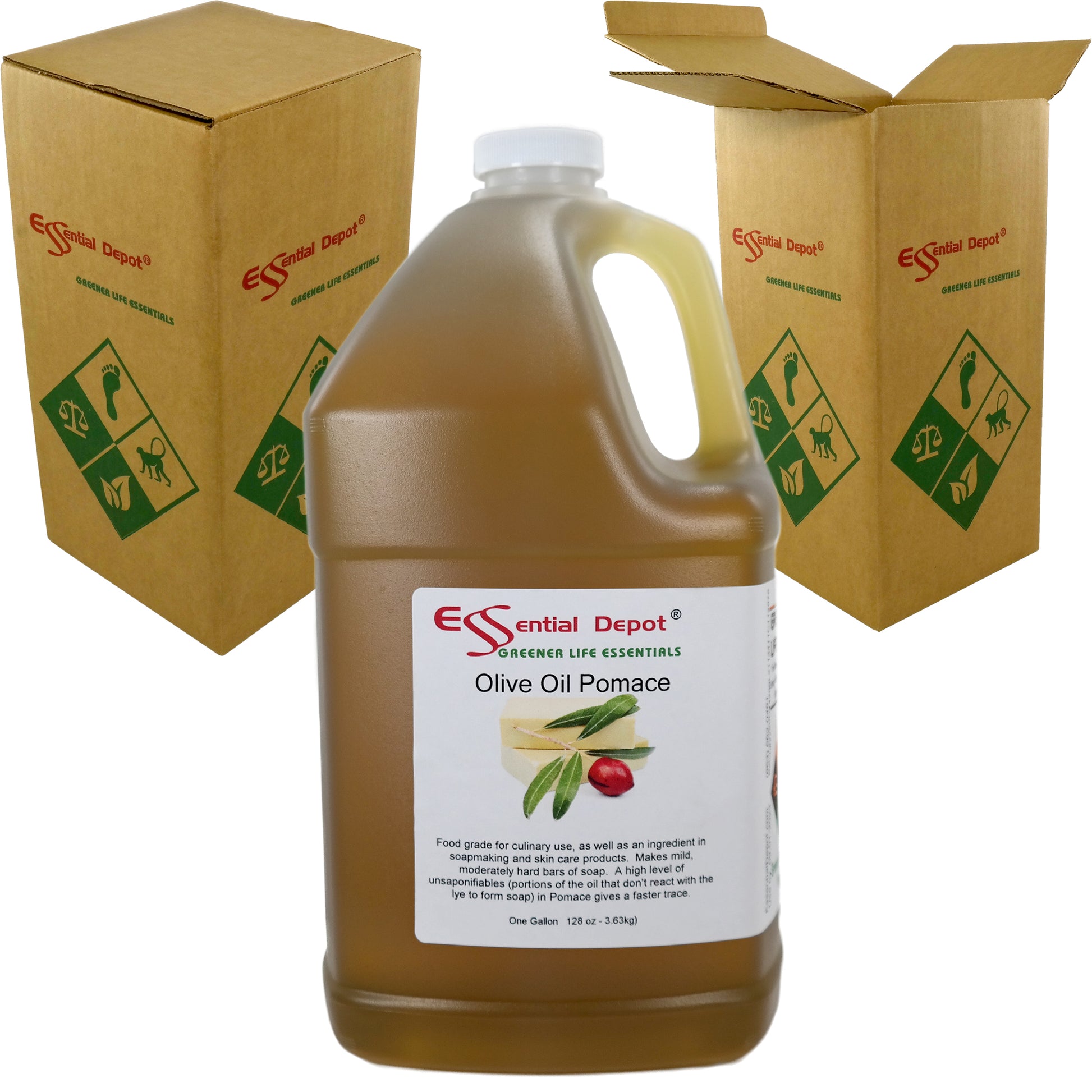 Olive Oil - Pomace Grade - 2 Gallons - 2 x 1 Gallon Containers - Food Grade - No Additives