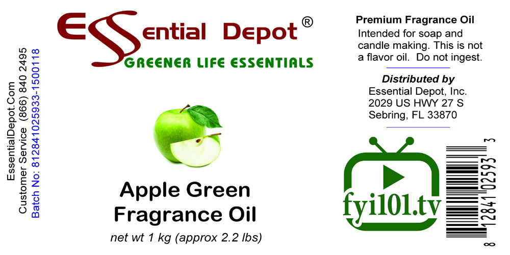 Apple Green Fragrance Oil - 1 kg. - Approx 2.2 lbs.