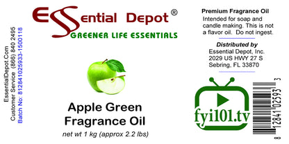 Apple Green Fragrance Oil - 1 kg. - Approx 2.2 lbs.
