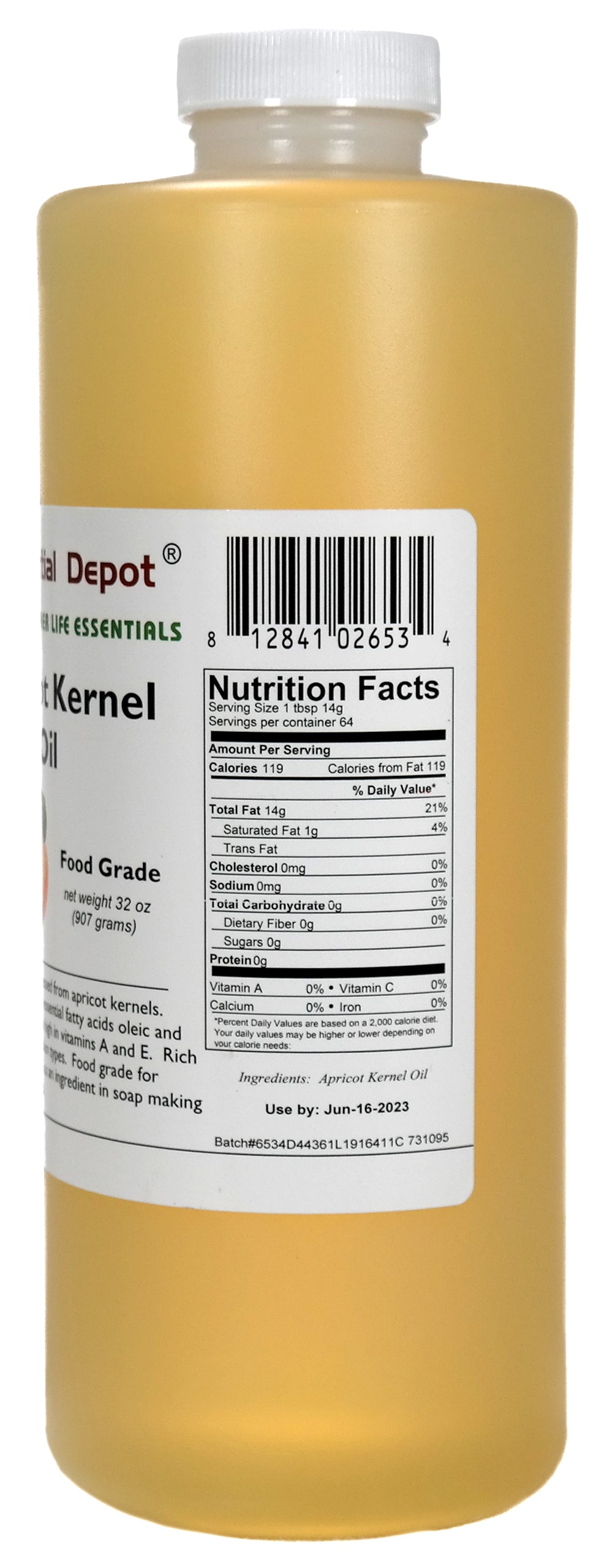 Apricot Kernel Oil - 1 Quart - Food Grade - No Additives