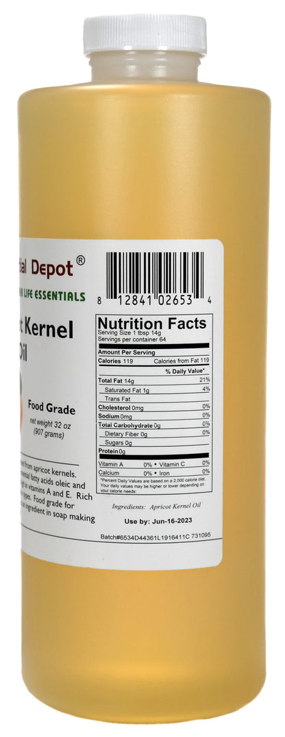Apricot Kernel Oil - 1 Quart - Food Grade - No Additives
