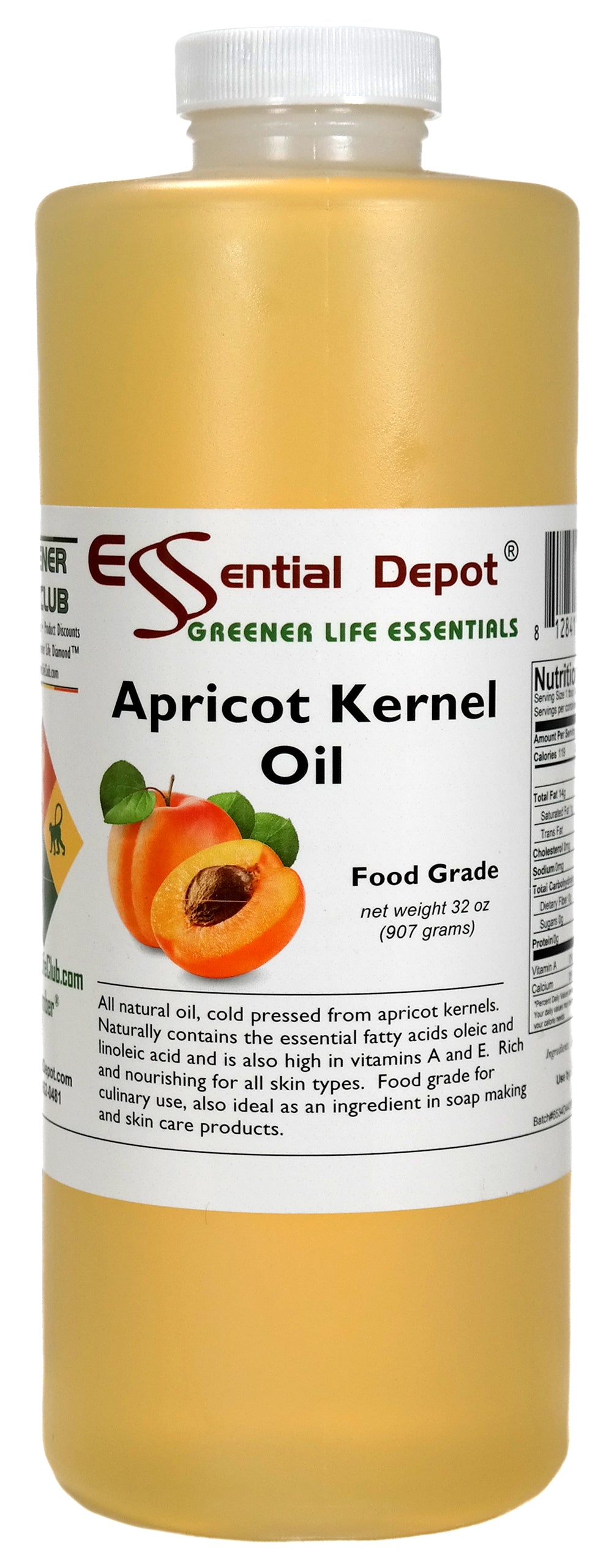 Apricot Oil - Food Grade - 5 Quarts (32 oz per container) - Food Grade - No Additives