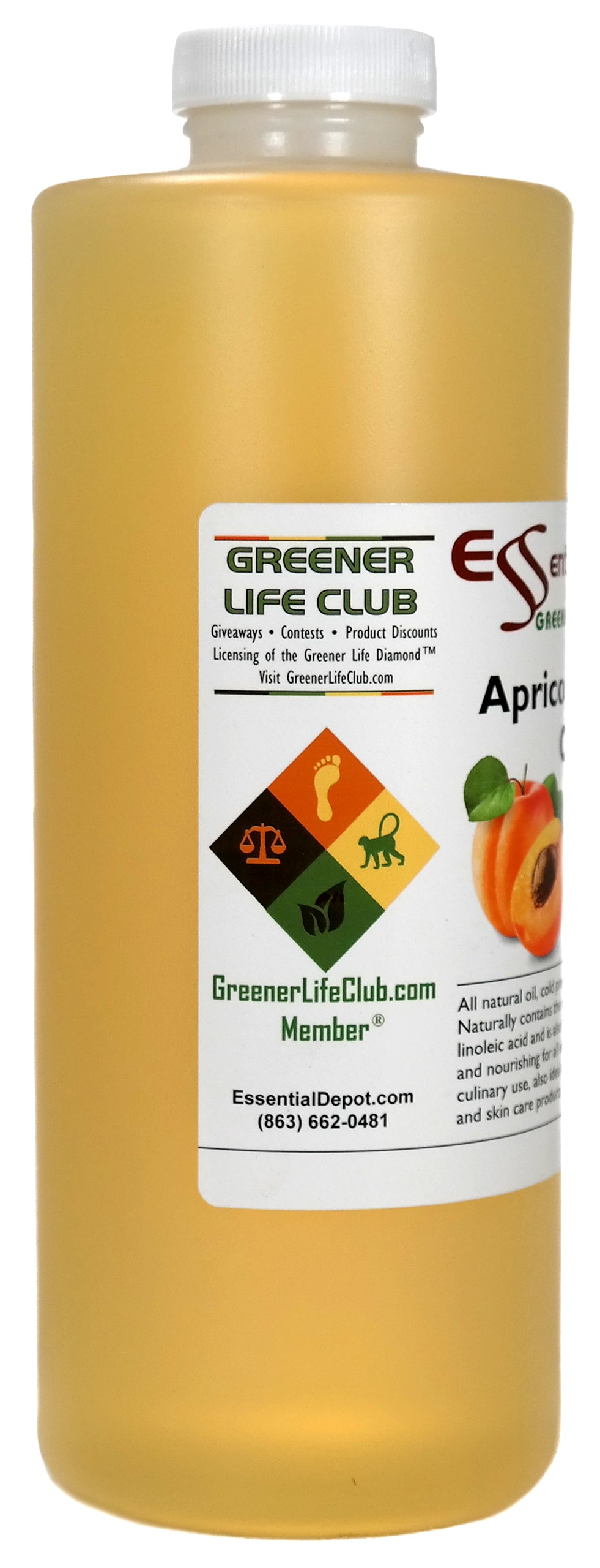 Apricot Oil - Food Grade - 5 Quarts (32 oz per container) - Food Grade - No Additives