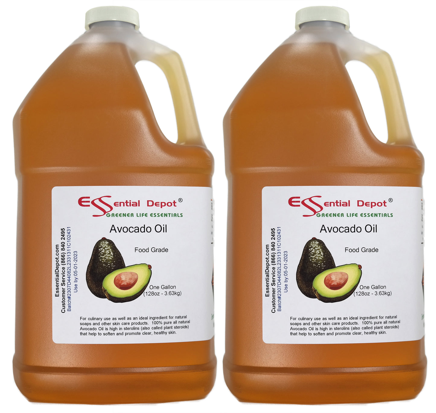 Avocado Oil - 2 Gallons - 2 x 1 Gallon Containers - Food Grade - No Additives