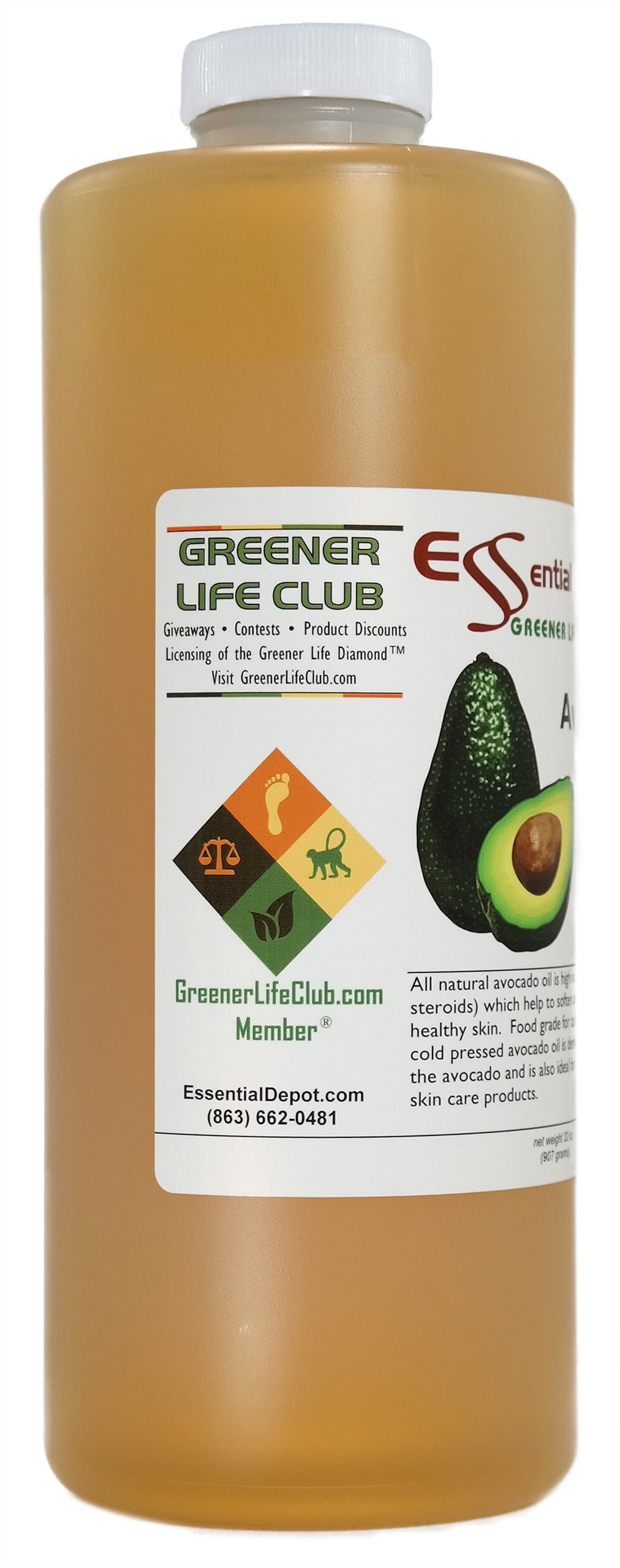 Avocado Oil - 1 Quart - Food Grade - No Additives