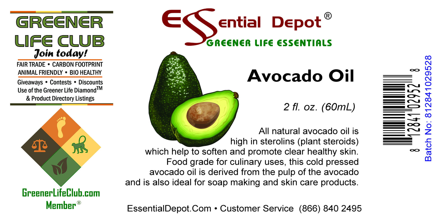 Avocado Oil - 1 Quart + refillable empty 2 oz - Food Grade - No Additives