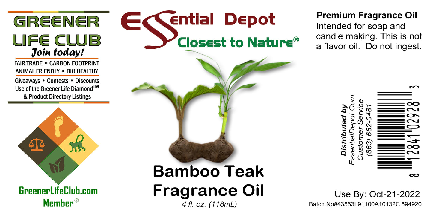 Bamboo Teak Fragrance Oil - 4 oz.