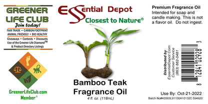 Bamboo Teak Fragrance Oil - 4 oz.