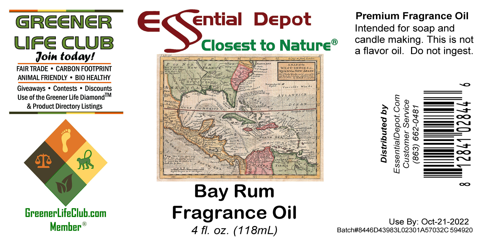 Bay Rum Fragrance Oil - 4 oz.