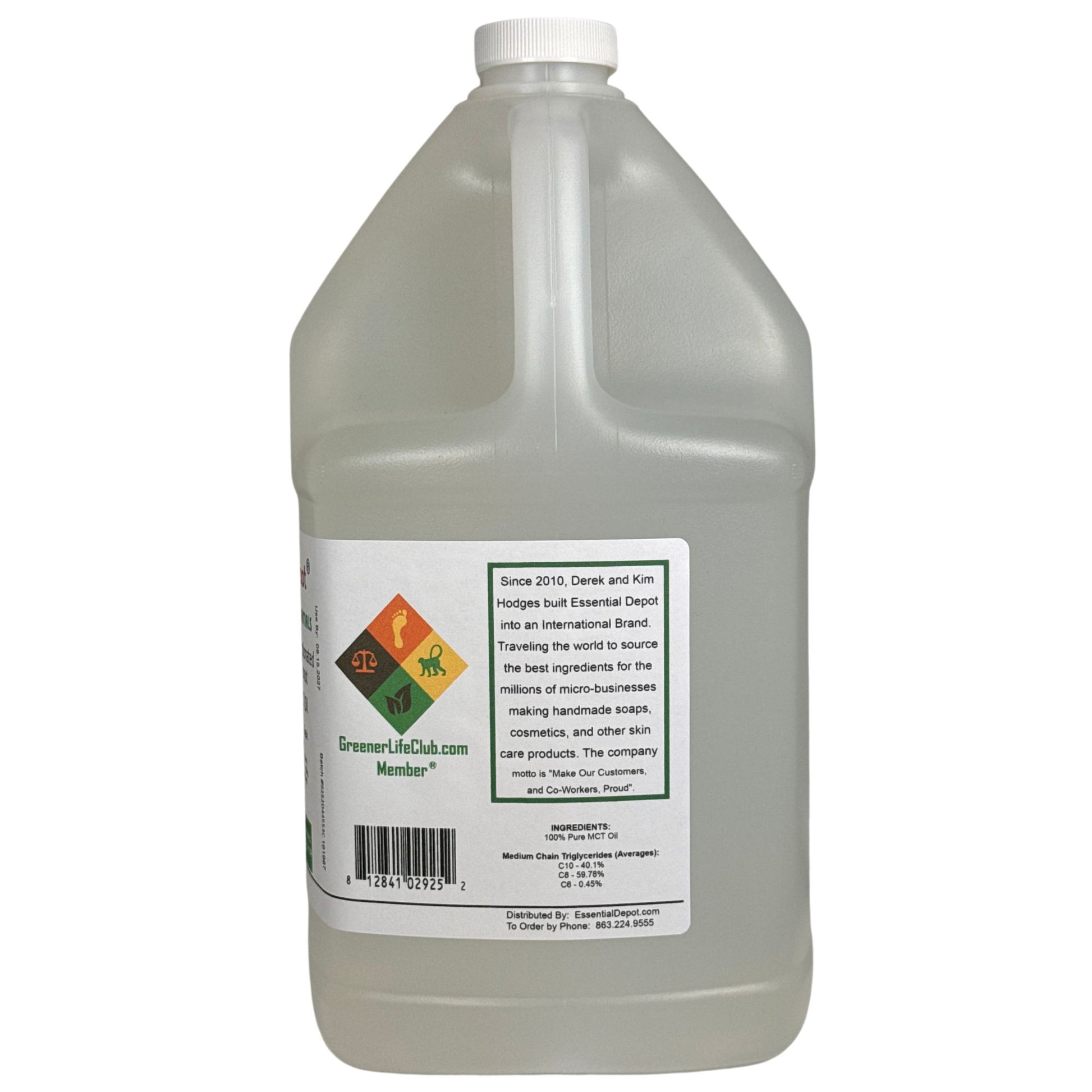 Coconut Oil - MCT Oil - Fractionated - Liquid - C6, C8, C10 - 1 Gallon - Food Grade - Non GMO