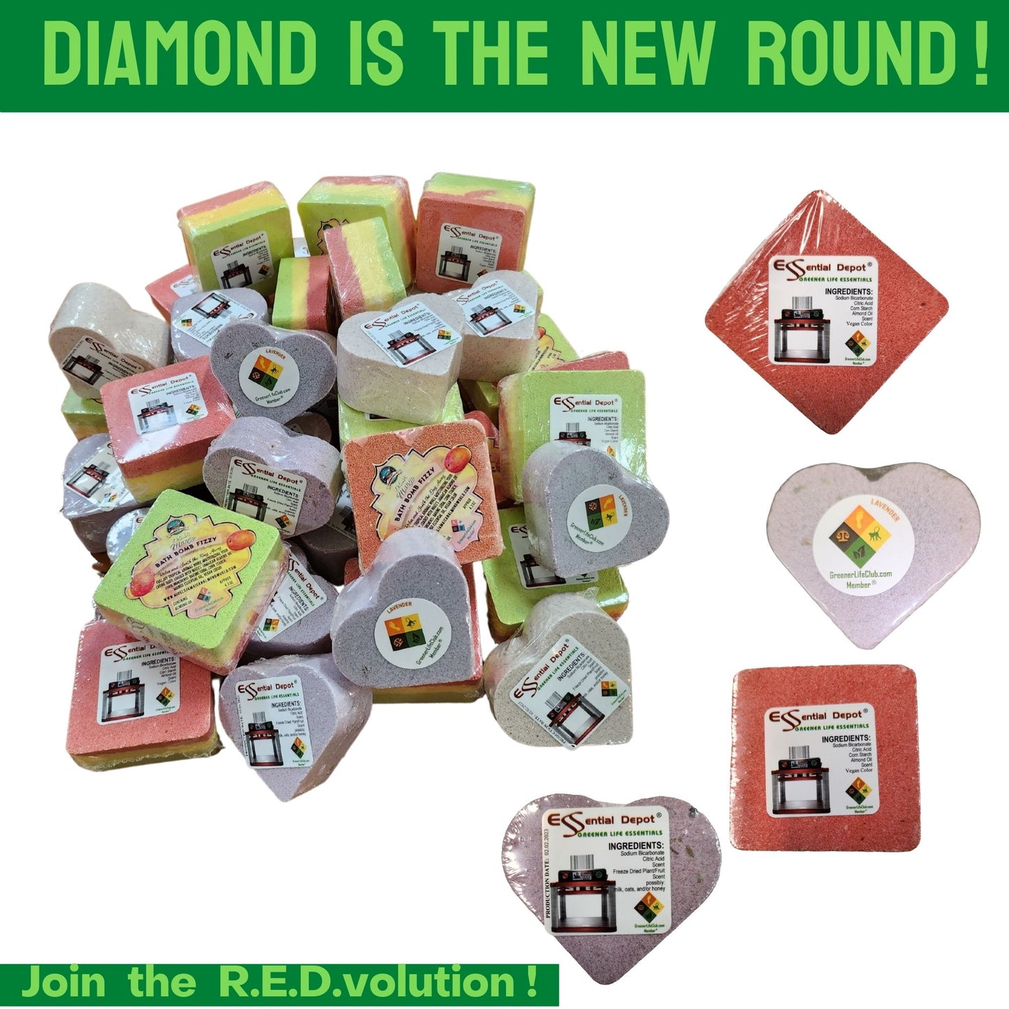 R.E.D. MultiPurpose Diamond MOLD - for use by hand or with The R.E.D. Press - NSF, Food Grade