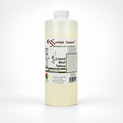 LIQUID Beef Tallow - Quart - 31 oz nt wt - FOOD GRADE - No Additives - for soap and skin care products