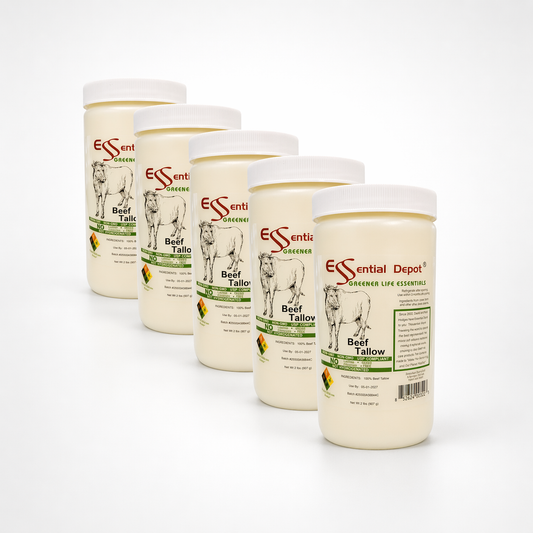 Beef Tallow - 6 x 1 quart (32 oz per quart) - GRASS FED - Not Hydrogenated - Non-GMO - USP Compliant