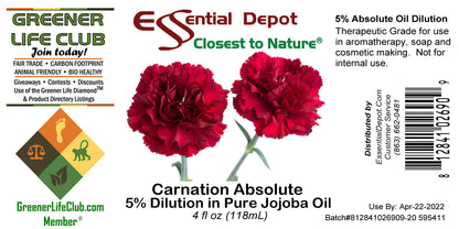 Carnation Absolute 5% Dilution in Pure Jojoba - 4 fl oz