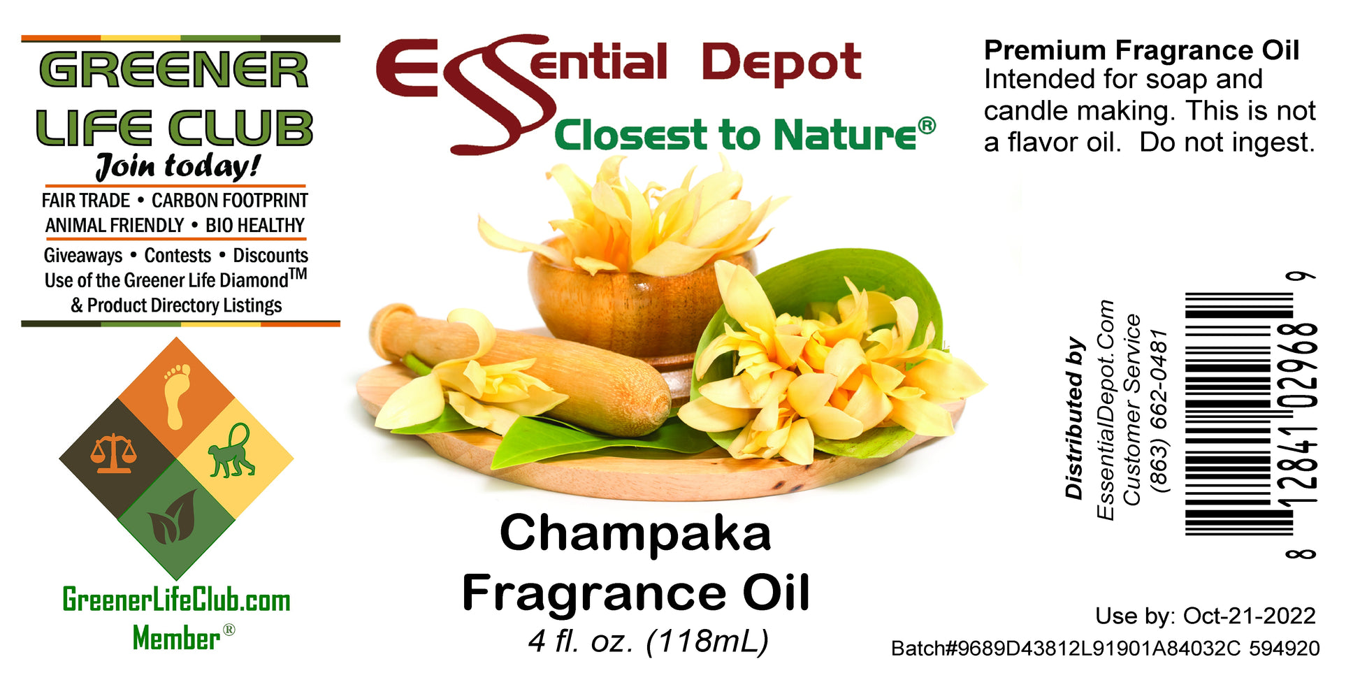 Champaka Fragrance Oil - 4 oz. - also known as Nag Champa