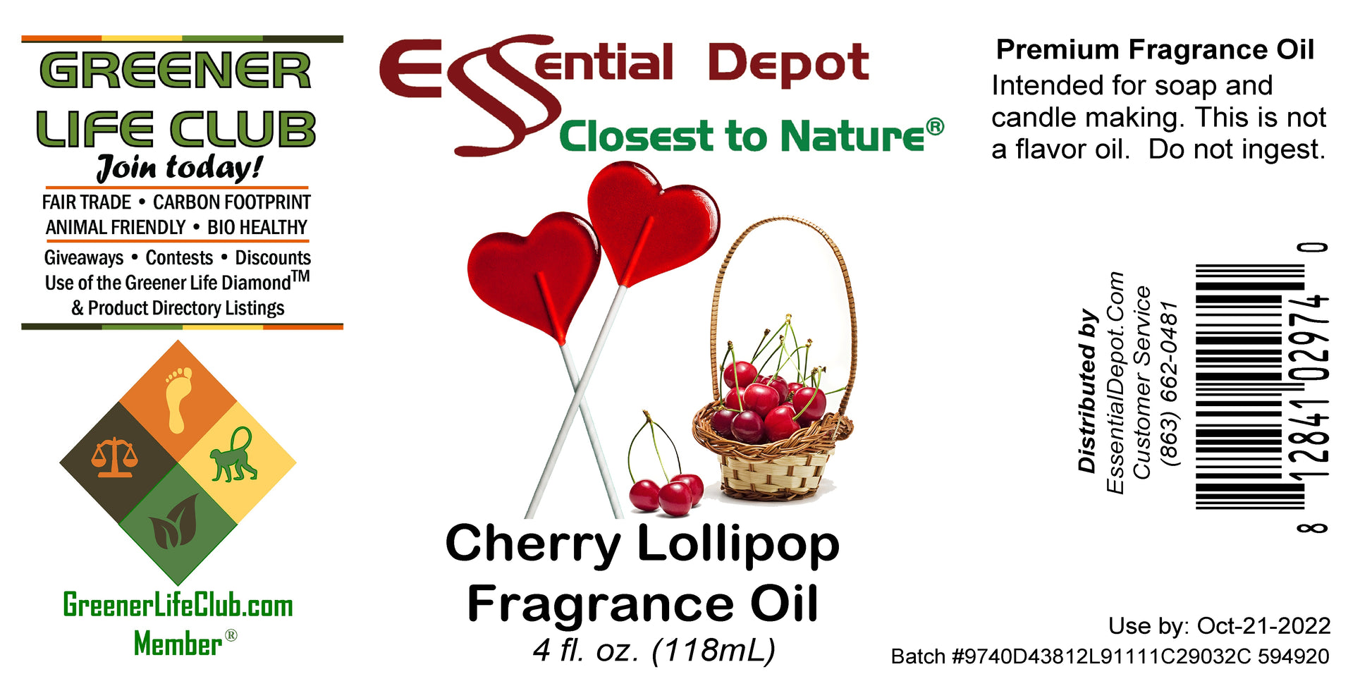 Cherry Lollipop Fragrance Oil - 4 oz.