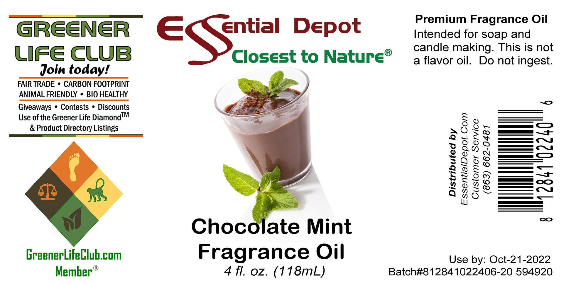 Chocolate Mint Fragrance Oil - 4 oz.