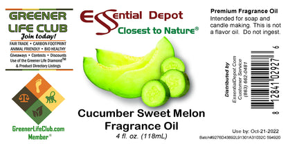 Cucumber Sweet Melon Fragrance Oil - 4 oz.