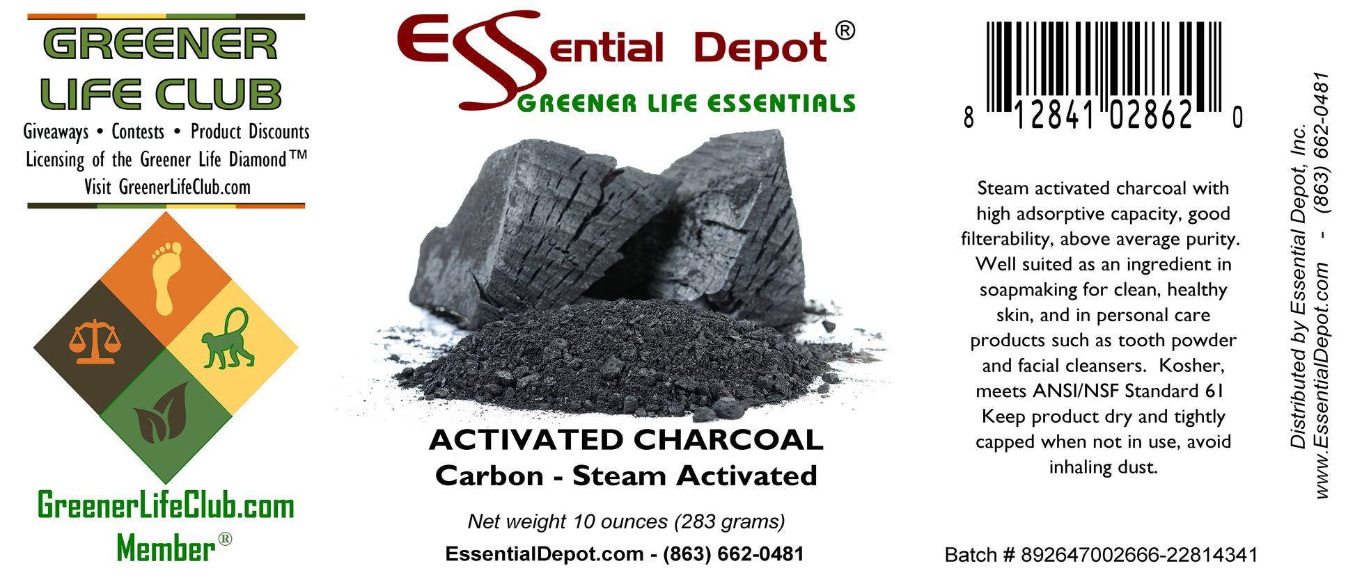 Activated Charcoal Powder - 10 oz - SALE ITEM