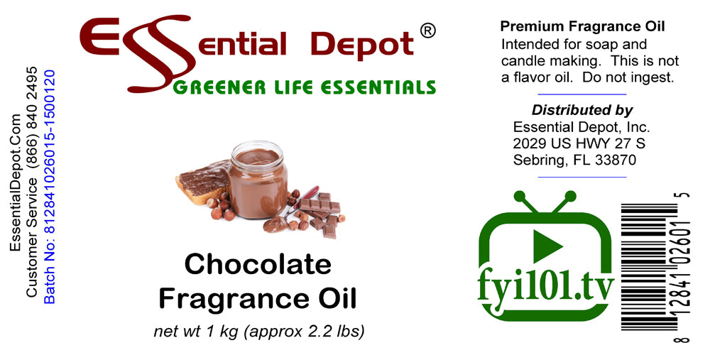 Chocolate Fragrance Oil - 1 kg. - Approx 2.2 lbs.