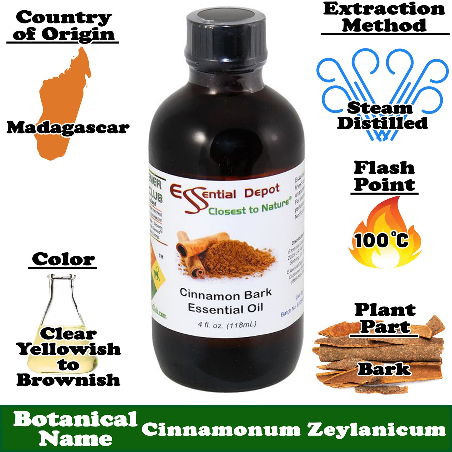 Cinnamon Bark Essential Oil - 4 oz.