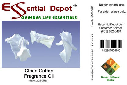 Clean Cotton Fragrance Oil - 1 kg. - Approx 2.2 lbs.