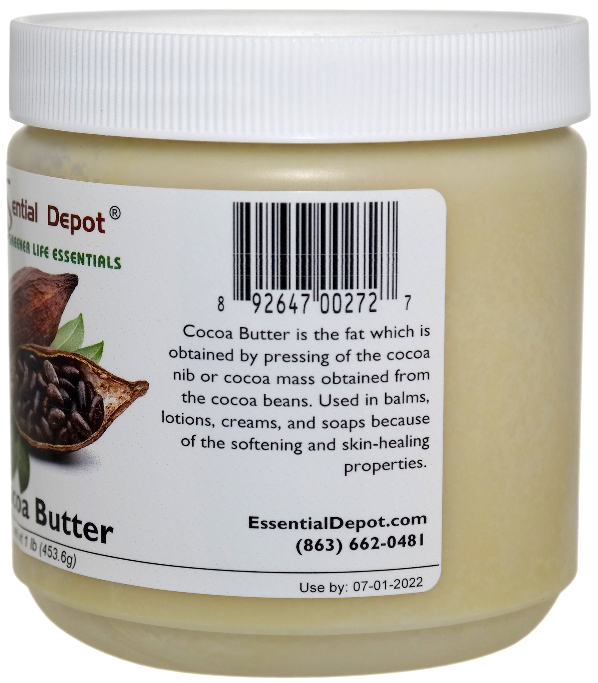 Cocoa Butter - 1 lb - No Additives - Unrefined