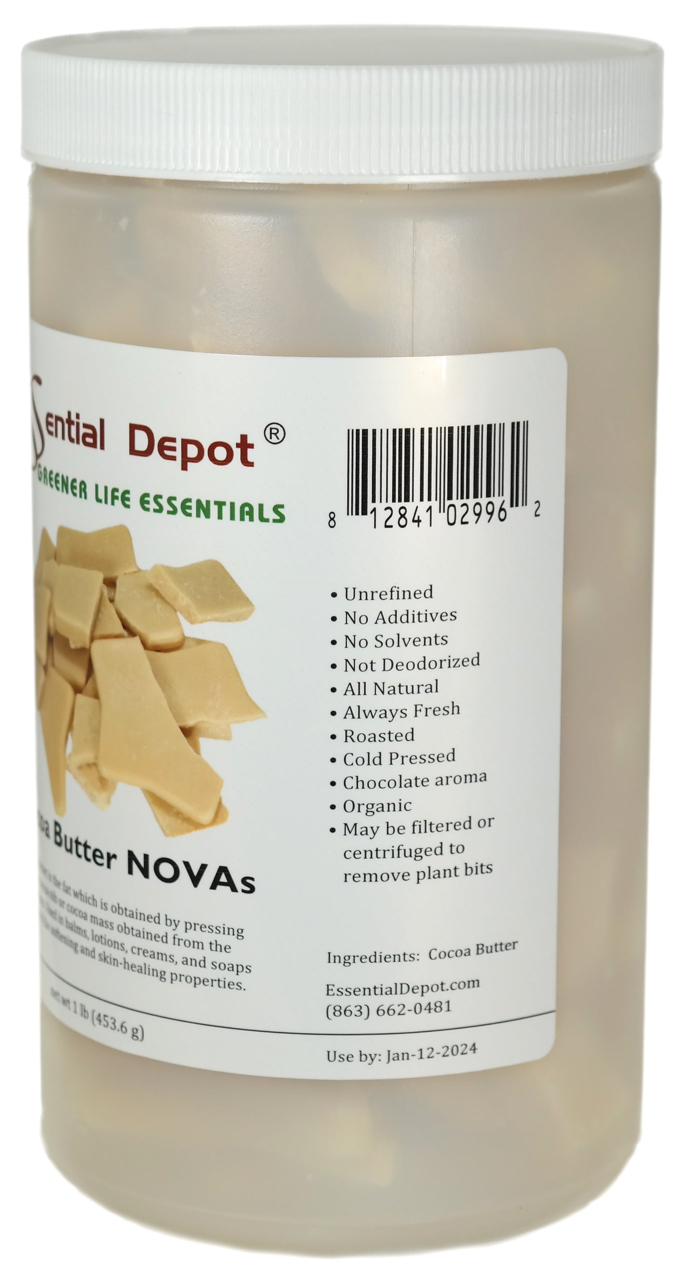 Cocoa Butter Novas - 1 lb - No Additives - Unrefined