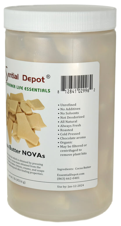 Cocoa Butter Novas - 1 lb - No Additives - Unrefined