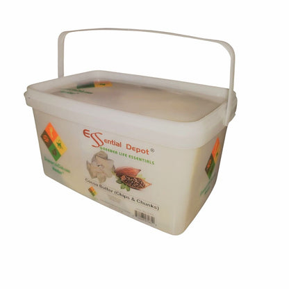 Organic Cocoa Butter Chips or Chunks - 4 lbs - Raw Unrefined - GLC Box - Divine Chocolate Aroma