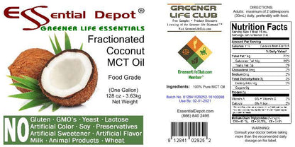 Coconut Oil - MCT Oil - Fractionated - Liquid - C6, C8, C10 - 2 x 1 Gallon - Food Grade - Non GMO