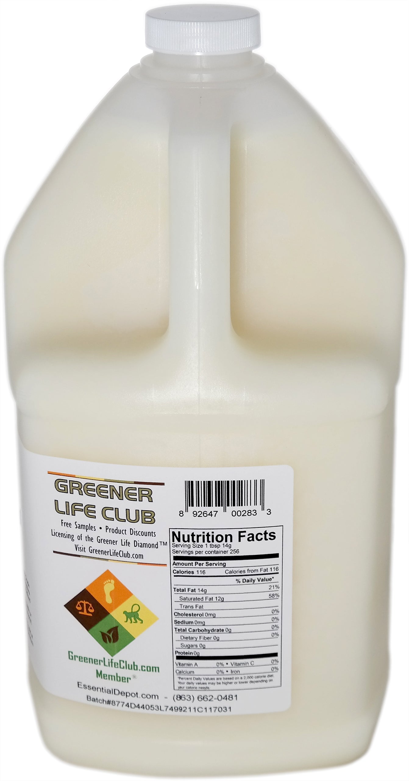 Coconut Oil 76F 1-Gallon and Palm Oil RSPO Sustainable 1-Gallon - Combination Pack - 2 x 1 Gallon