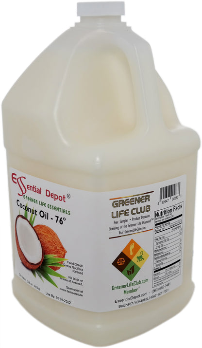 Coconut Oil 76F - 2 Gallons - 2 x 1 Gallon Containers - USP - Food Grade - Odorless - Tasteless